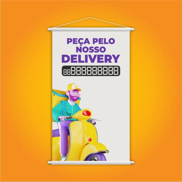 Imagem de Banner Peça Pelo Nosso Delivery Tele Entregas 60x40cm