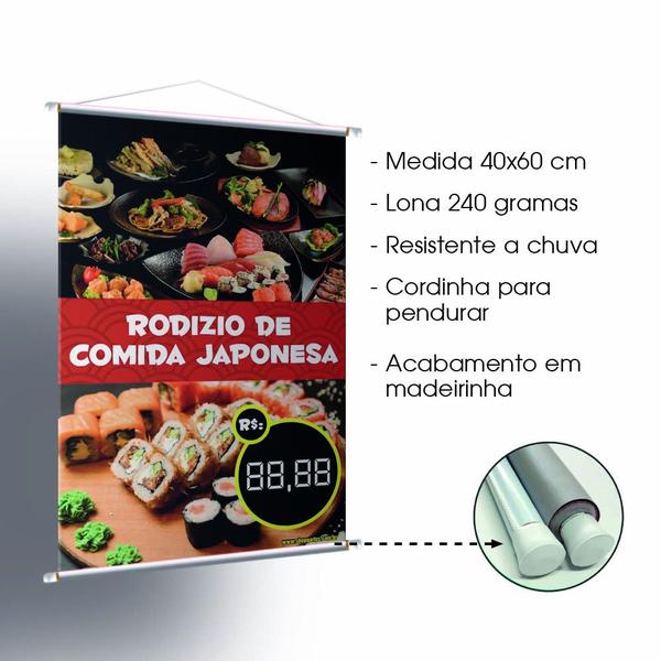 Banner Rodizio De Comida Japonesa Com Campos Editável - Shop G Artes Imagem de Banner Rodizio De Comida Japonesa Com Campos Editável