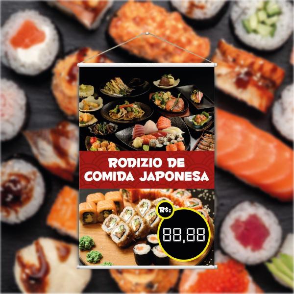 Banner Rodizio De Comida Japonesa Com Campos Editável - Shop G Artes Imagem de Banner Rodizio De Comida Japonesa Com Campos Editável