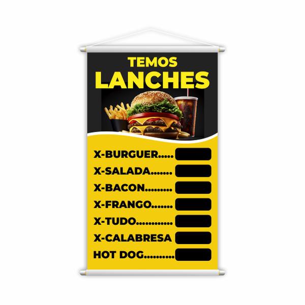 Imagem de Banner Temos Lanches Hamburguer Xis Comida Preço 60x40cm