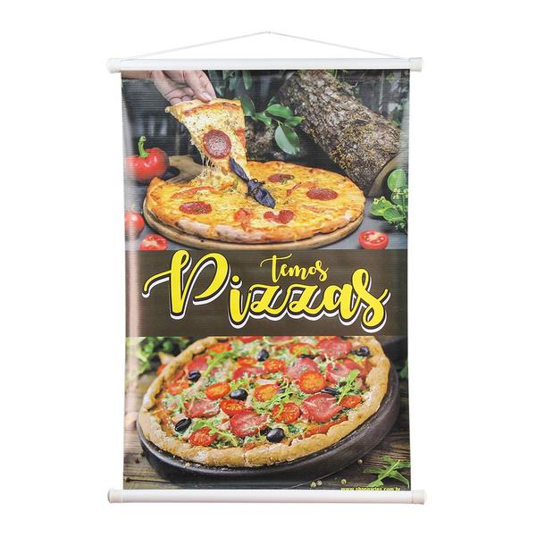 Imagem de Banner Temos Pizzas Diversos Sabores, Queijo, Calabresa