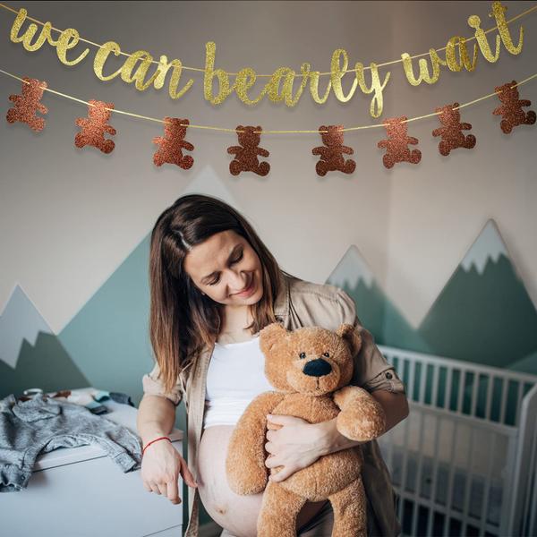 Imagem de Banner We Can Bearly Wait Baby Shower Decorations FOZEE