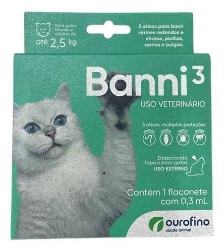 Imagem de Banni³ Vermifugo Antipulgas Para Gatos Até 2,5kg Ourofino