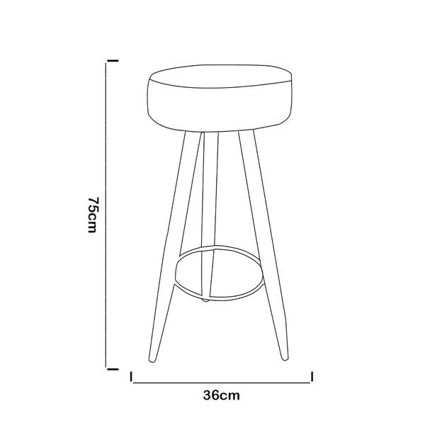 Imagem de Banqueta Alta Flora Pés Palito em Madeira Branco  Bar Bistrô Cozinha  material sintético Preto - KDAcanto Móveis