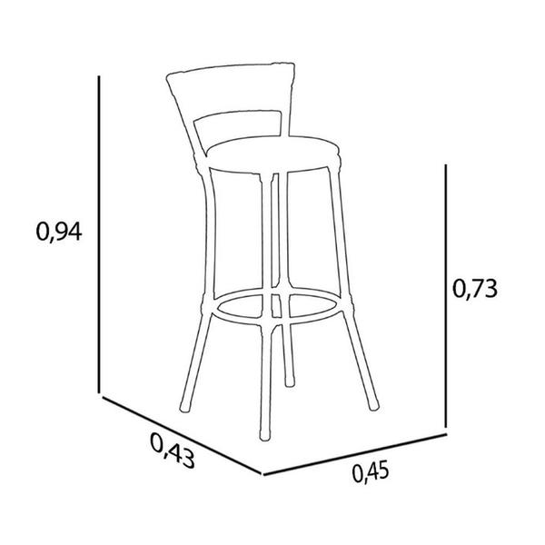 Imagem de Banqueta Alta Forts  Fibra Sintética Tab./15638