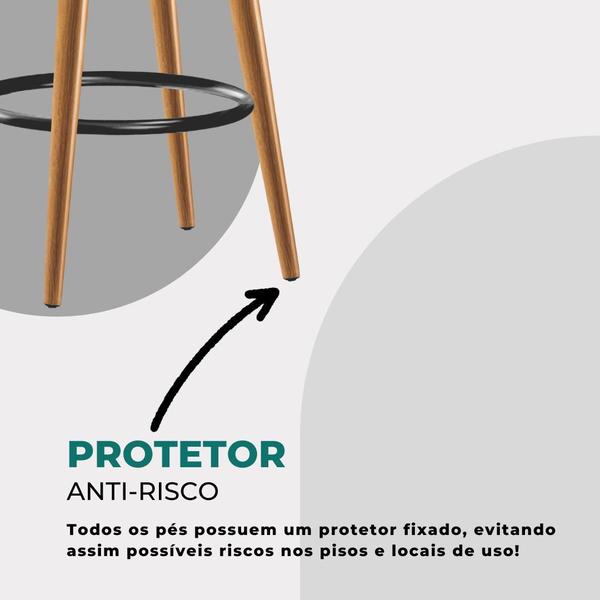 Imagem de Banqueta Alta Para Cozinha Balcão E Bancada Marrom 65cm