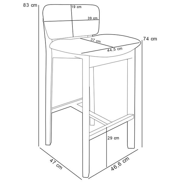 Imagem de Banqueta Alta Para Cozinha Sala de Jantar Bar Dara L02 material sintético Camel - Lyam Decor
