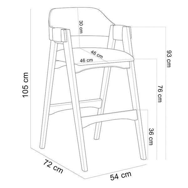 Imagem de Banqueta Alta Para Cozinha Sala de Jantar Bar Suran L02 Suede Bege - Lyam Decor