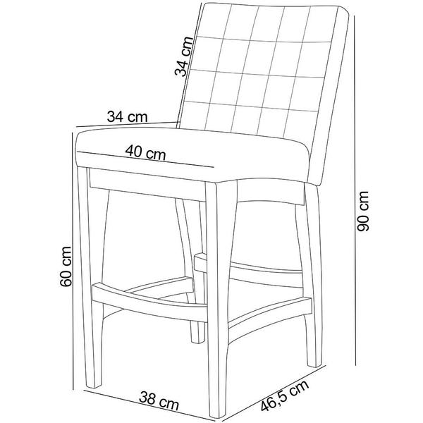 Imagem de Banqueta Baixa Para Cozinha Bancada Bar Sala De Jantar Fixa Mila L02 Suede Bege - Lyam Decor