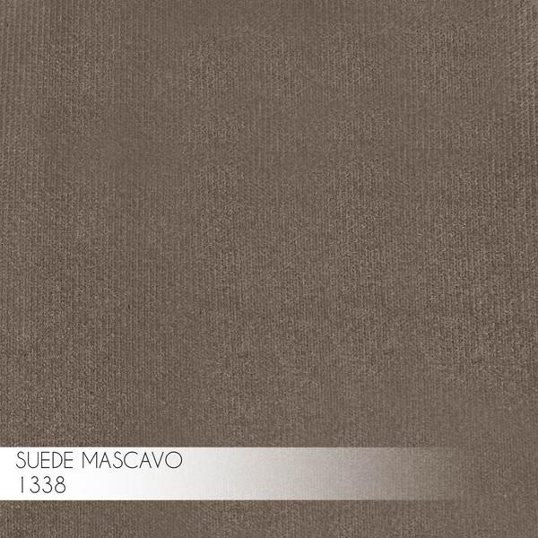 Imagem de Banqueta Decorativa Billie Base Preta Suede Cappuccino G41 - Gran Belo