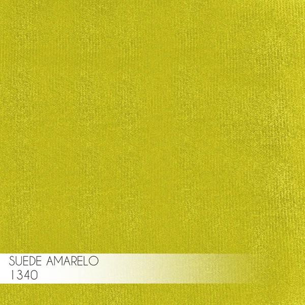 Imagem de Banqueta Decorativa Kathy Base Preta Suede Amarelo G41 - Gran Belo