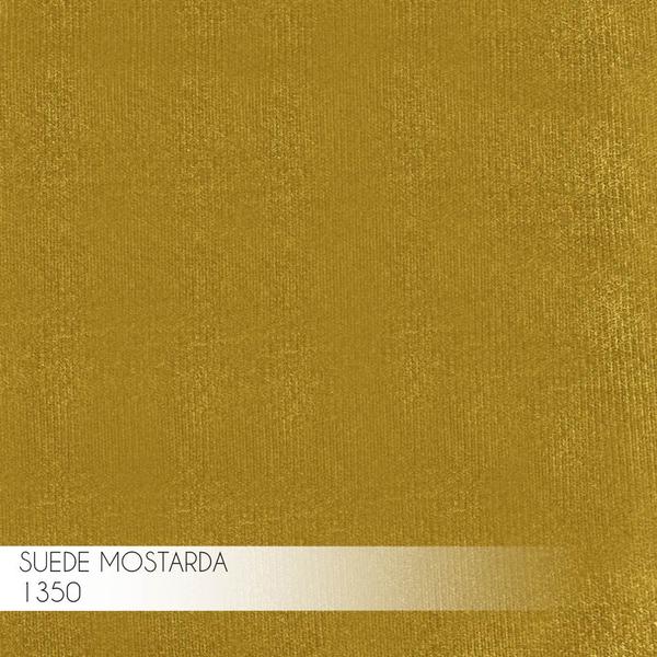 Imagem de Banqueta Decorativa Rubel Base Gold Suede Mostarda G41 - Gran Belo