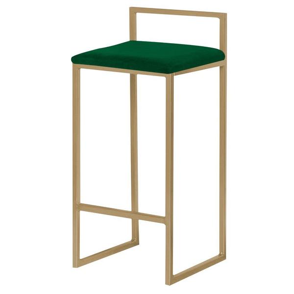 Imagem de Banqueta Decorativa Selena Base Gold Suede Verde G41 - Gran Belo