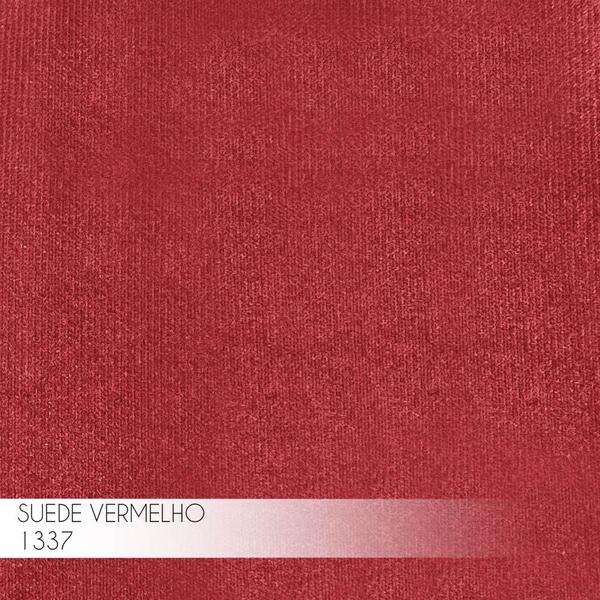 Imagem de Banqueta Decorativa Selena Base Preta Suede Vermelho G41 - Gran Belo