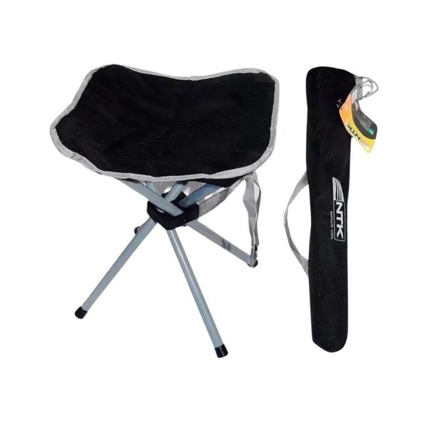 Imagem de Banqueta Dobravel Stool para Camping Ate 80 Kg Cor Preta  Nautika 