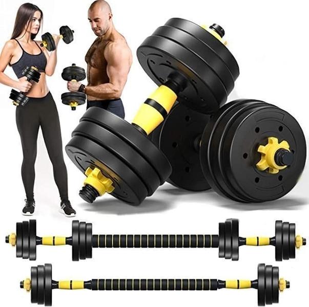 Imagem de Banqueta E Kit Halteres Barra Kettlebell Dumbell Pesos