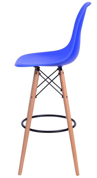 Imagem de Banqueta Eames Polipropileno Azul Escuro Base Madeira - 54748