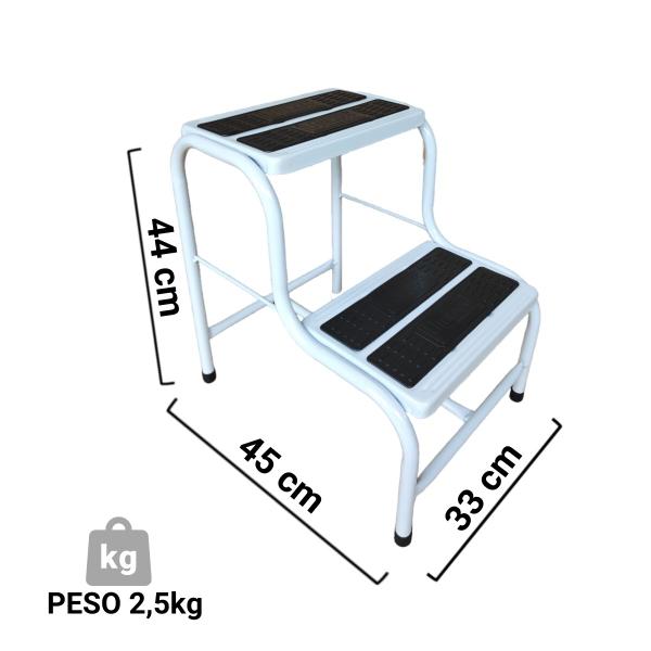 Imagem de Banqueta Escada 2 Degraus Hospitalar Doméstica Em Aço - Someway