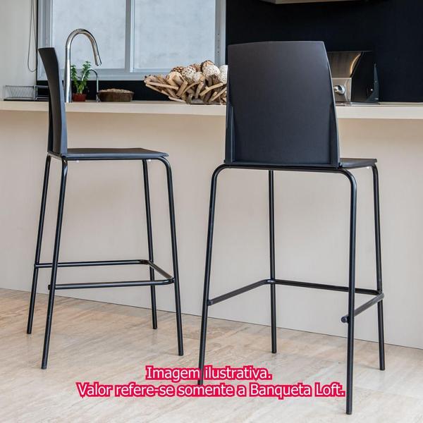 Imagem de Banqueta Loft PP Preto Pés Aço Carbono Preto - 76133