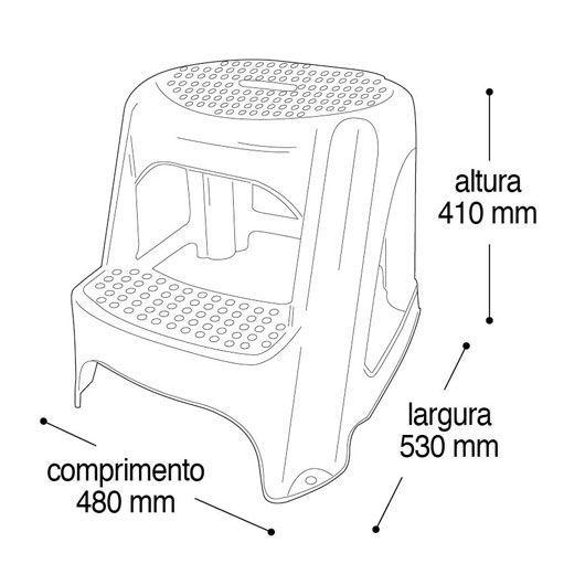 Imagem de Banqueta Multiuso Plástico 2 Degraus Preta - Arqplast