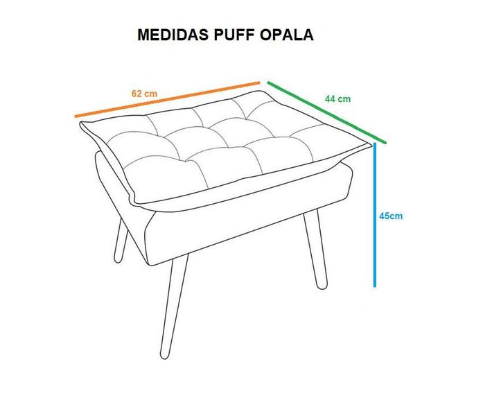 Imagem de Banqueta Puff decorativo Opala vermelho pé palito