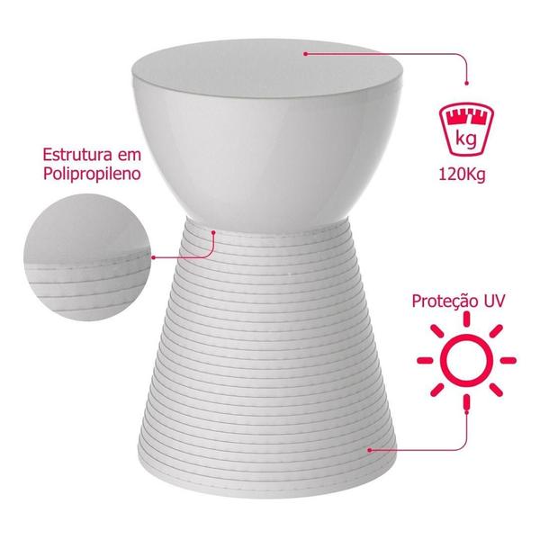 Banqueta Sili Polipropileno Branco - 25655 - Sun House Imagem de Banqueta Sili Polipropileno Branco - 25655