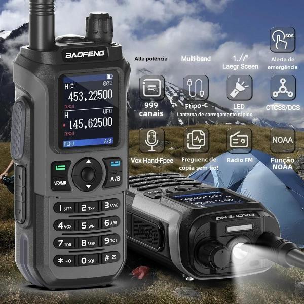 Imagem de Baofeng UV 21 pro À Prova D'água De Longo Alcance Sem Fio Walkie Talkie 16 KM AM Multi-Band Type-C