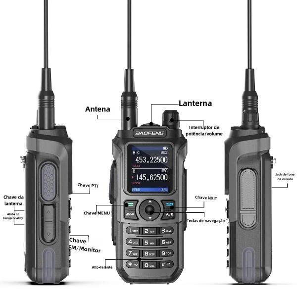 Imagem de Baofeng UV 21 pro À Prova D'água De Longo Alcance Sem Fio Walkie Talkie 16 KM AM Multi-Band Type-C