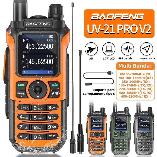 Imagem de Baofeng UV-21 pro V2 Air Band Walkie Talkie AM Tipo-C Frequência De Cópia Sem Fio Ham Radio