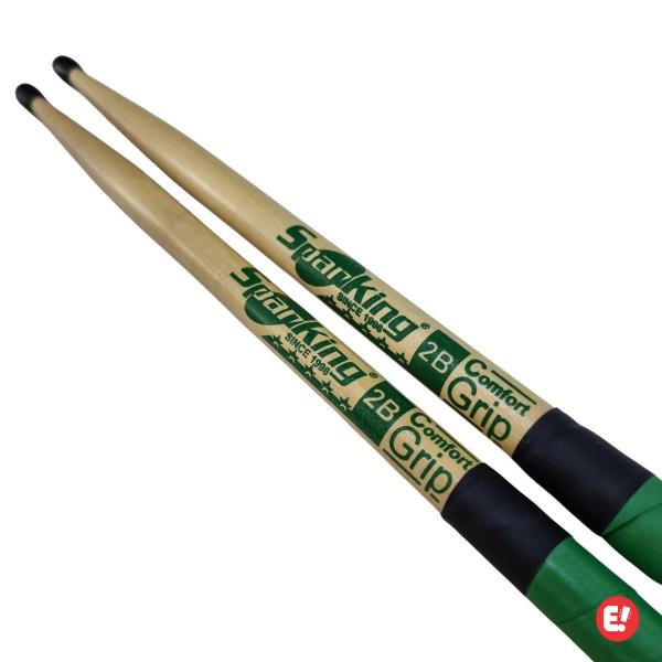 Imagem de Baqueta 2B Ponta Nylon Comfort Grip Verde Spanking