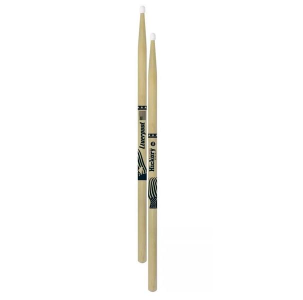 Imagem de Baqueta 5a Hickory Ponta De Nylon ( Par ) Liverpool Hy 5an Novo