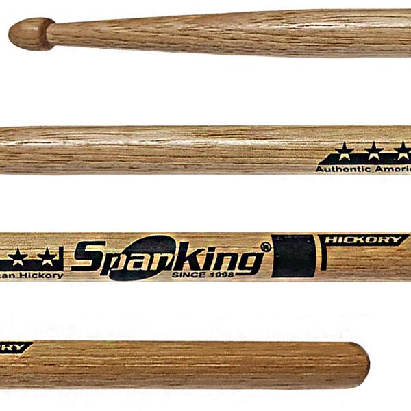 Imagem de Baqueta Bateria Spanking American Hickory 7A Balanceada Ponta Madeira