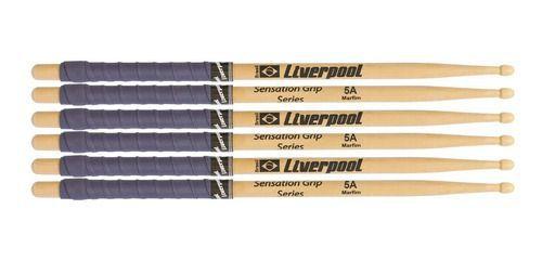 Imagem de Baqueta Liverpool 5a Sensation Grip Eva-5am (kit 3 Pares)*