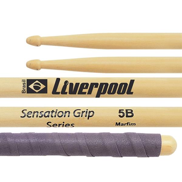 Imagem de Baqueta Liverpool Sensation Grip 5 Pares Ponta de Madeira