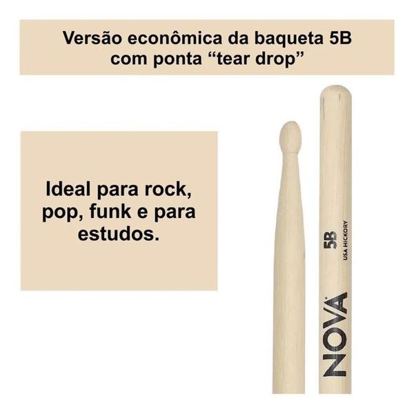 Imagem de Baqueta nova 5b vic firth ponta de madeira