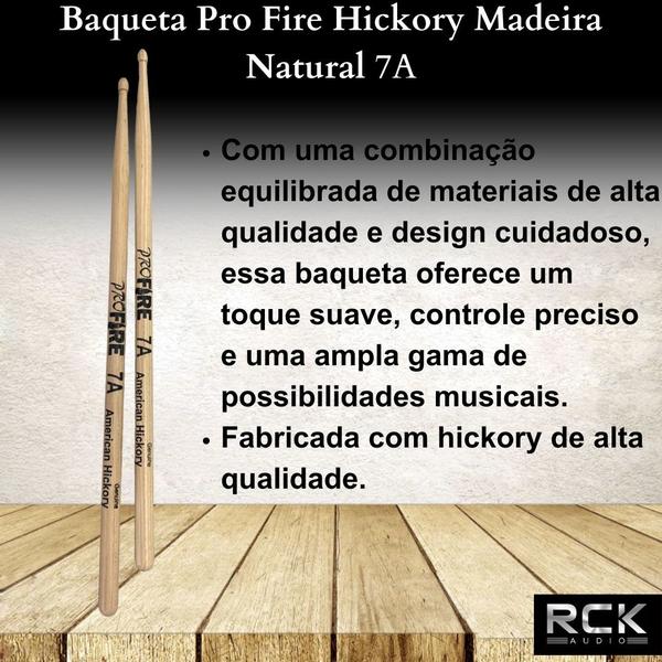 Imagem de Baqueta Pro Fire Hickory Madeira Natural