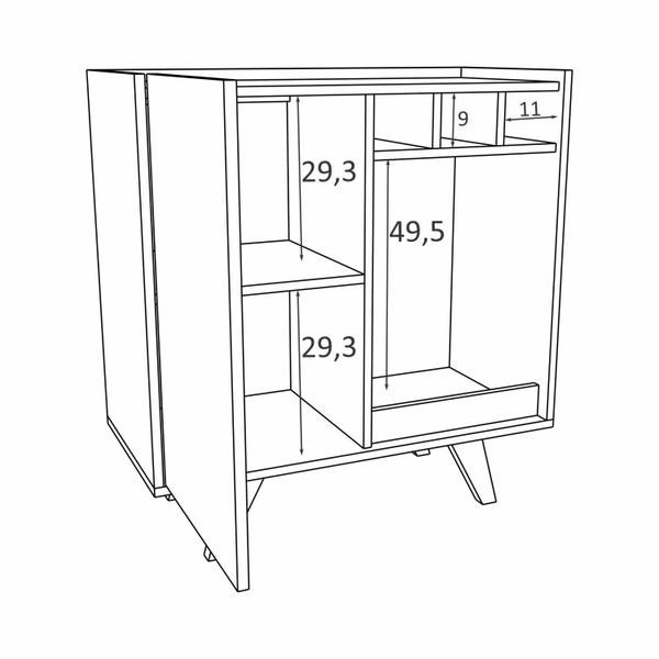 Imagem de Bar 1 Porta com Garrafeiro 76cm Illinois Estilare