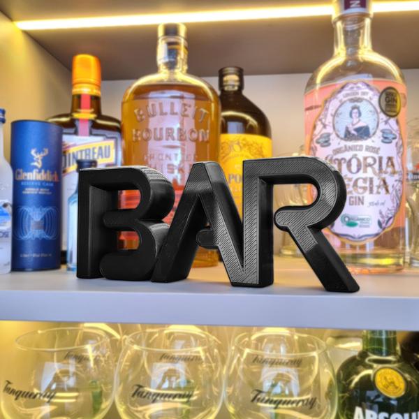 Imagem de BAR Palavra Decoração Letras Prateleiras Bandejas Sala BR20