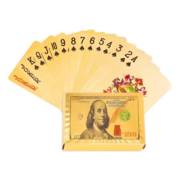 Imagem de Baralho 54 Cartas Dourado Dolar Poker Truco