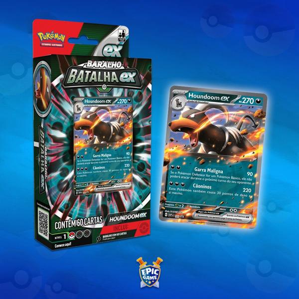 Imagem de Baralho Batalha ex 60 Cartas Pokemon Para Jogar Houndoom ex