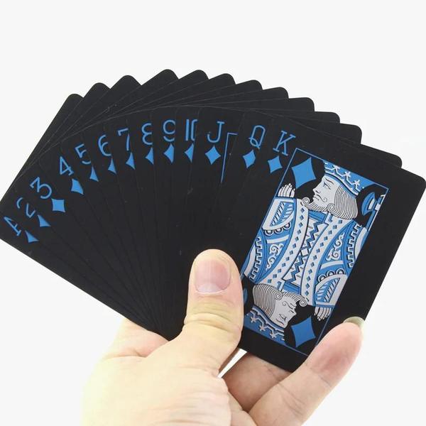 Imagem de Baralho Black A Prova D'agua Preto Poker Mágica 54 Cartas