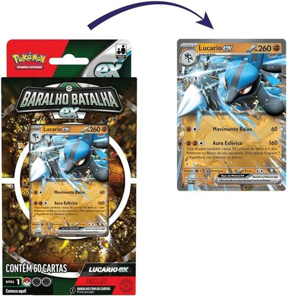 Imagem de Baralho de Batalha Pokémon Lucario EX português COPAG