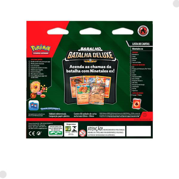 Baralho de Batlha Deluxe Pokémon Ninetales Ex 33948 - Copag - Deck