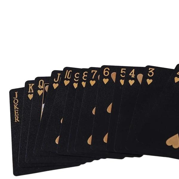 Imagem de Baralho de Cartas de Pôquer Mágico Dourado e Preto - À Prova d'Água - Presente de Jogo