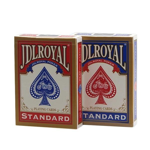 Imagem de Baralho de Cartas JDLROYAL - Azul e Vermelho - Selado - Ideal para Truques de Mágica e Poker