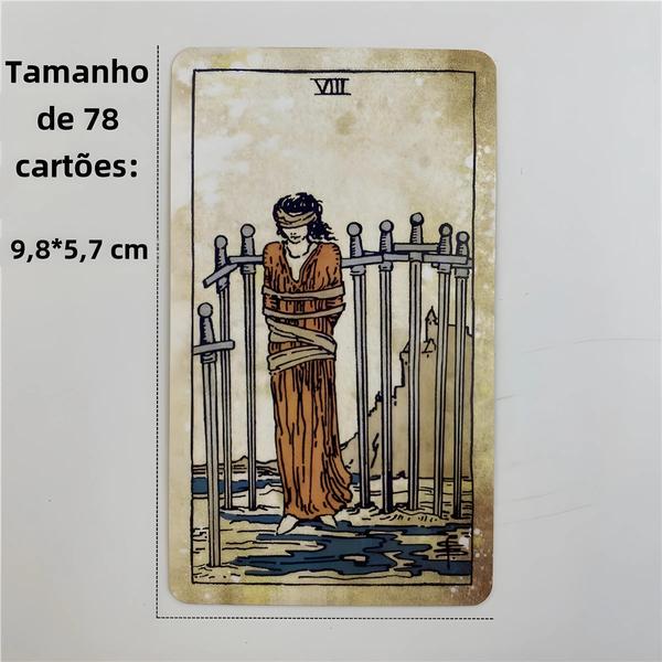 Imagem de Baralho de Tarot Dourado Vintage em Caixa de Metal com Guia em Inglês