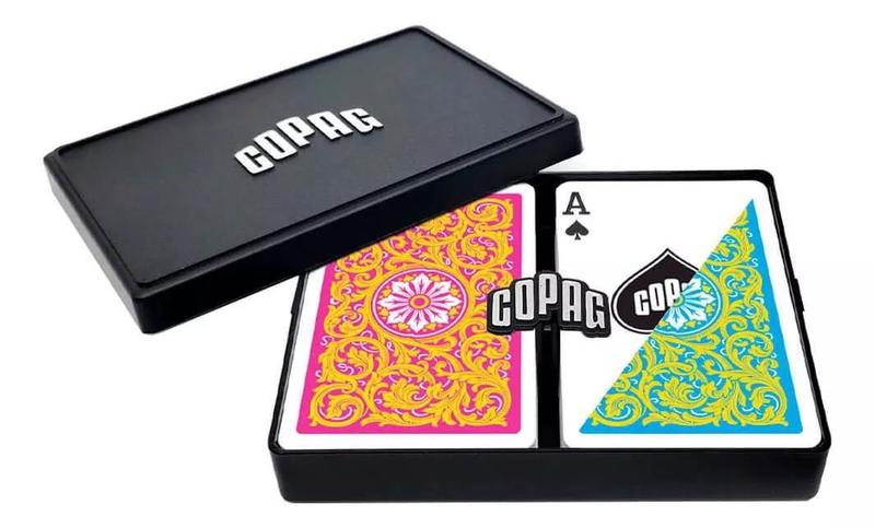 Baralho Duplo Estojo Plástico Naipe Grande Neo Rosa - Copag Imagem de Baralho Duplo Estojo Plástico Naipe Grande Neo Rosa - Copag