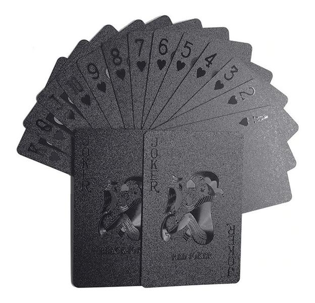 Baralho Flexivel Luxo Fosco Preto Black Prova D'água Cartas - ZEM Imagem de Baralho Flexivel Luxo Fosco Preto Black Prova D'água Cartas