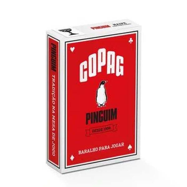 Imagem de Baralho pinguim vermelho naipe convencional copag cartas jogo poker