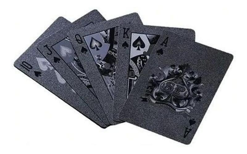 Imagem de Baralho Preto Dollar Poker Cartas Jogos Prova D'Água